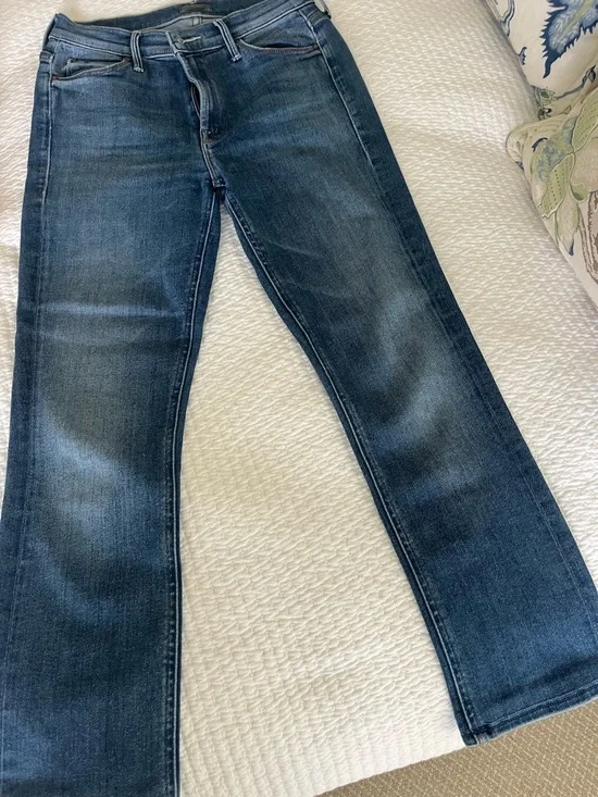 MOTHER Mid Rise Dazzler Ankle Jeans - Dark Blue - Picture 3 of 4
